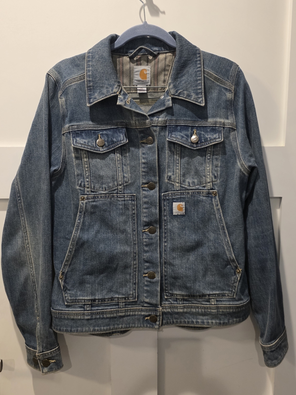 Carhartt Womens Benson Rugged Flex Denim Jacket S (4/6) Workwear Trucker Jean